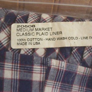 Longaberger Liner Medium Market Classic Plaid